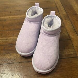 UGG Classic Mini Boots Women’s 5 Lavender Purple Suede Shearling Lined NWOB